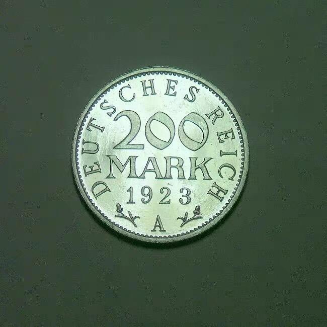德国魏玛1923年A版200马克 精制PROOF版 稀少难得