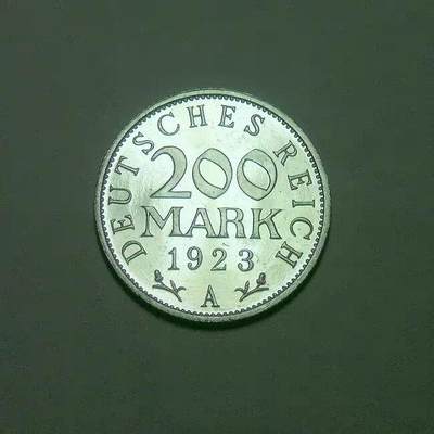 德国魏玛1923年A版200马克 精制PROOF版 稀少难得 - 德国魏玛1923年A版200马克 精制PROOF版 稀少难得