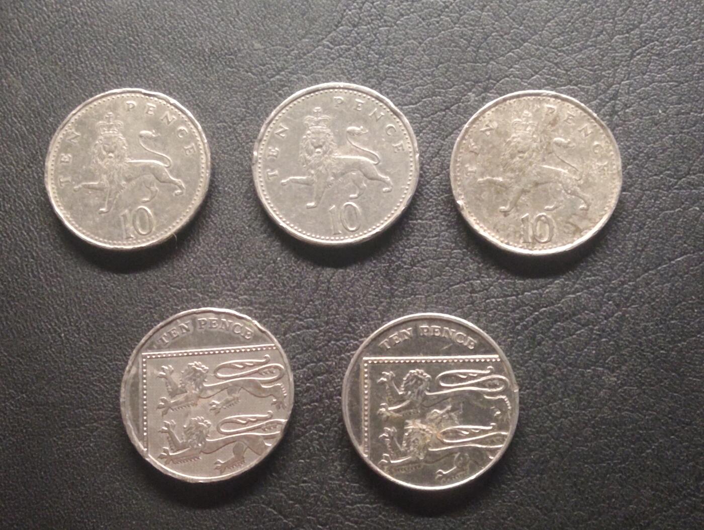 荟藏特别场次第十四期——“社长的硬币堆” 英国10便士批量五个两种不同版本