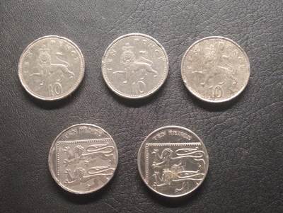 荟藏特别场次第十四期——“社长的硬币堆” - 英国10便士批量五个两种不同版本