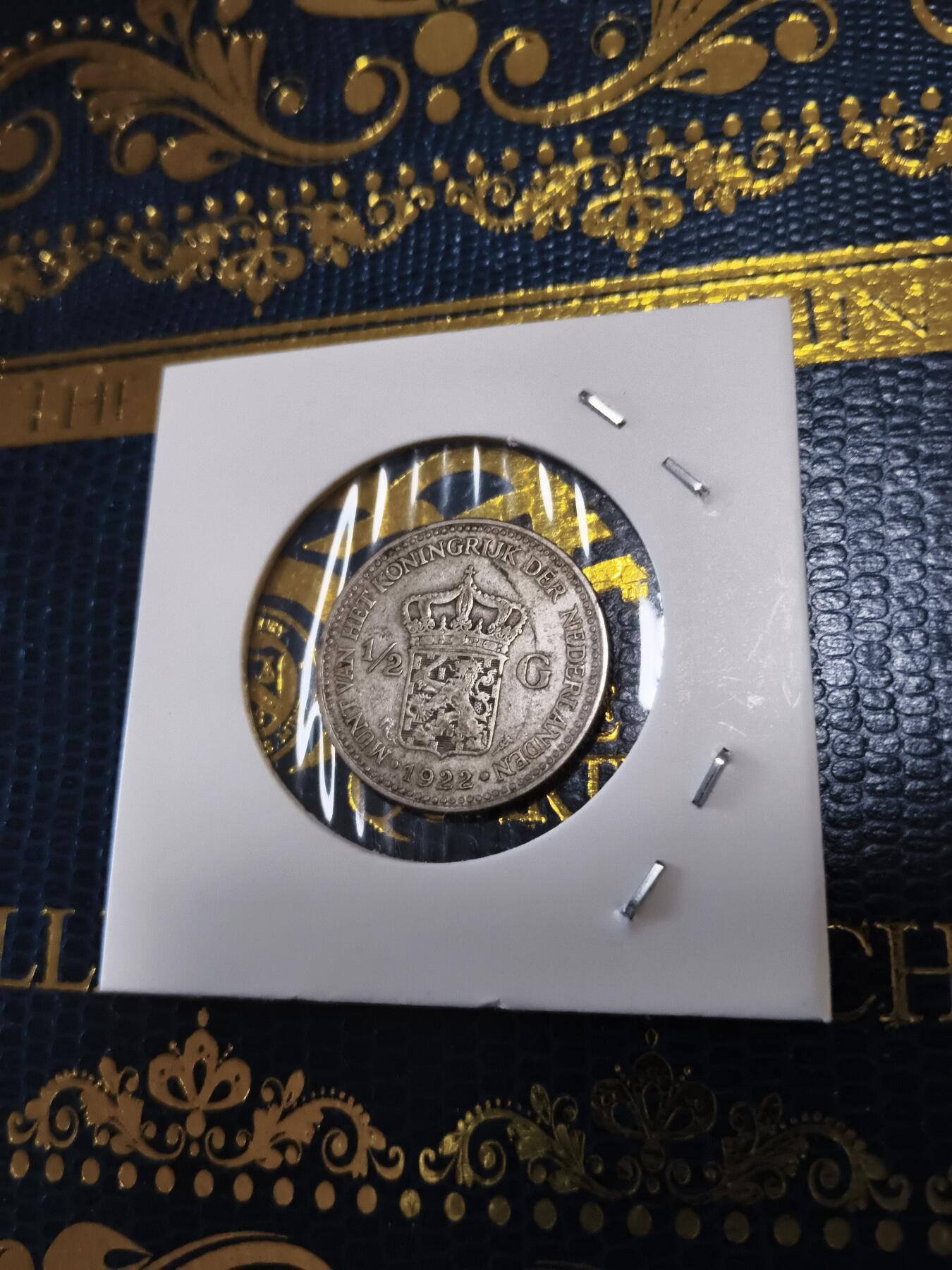 长老汇马年精选第十五场拍卖 1922荷兰威廉明娜1/2盾银币，5克720银（1）