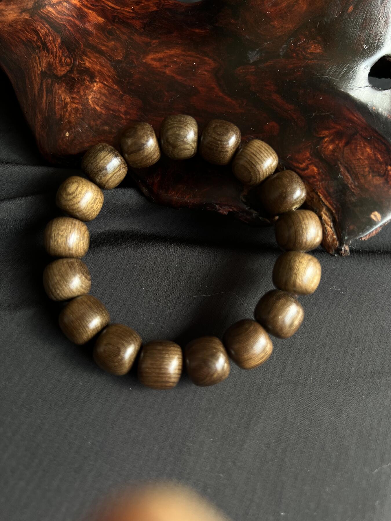 零元拍：金丝楠苹果珠手串，12/13MM 金丝满满，满荧光，满手留香