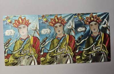 龙虎卡牌-八一场（满200元包邮，无佣金，每周六结拍，欢迎送拍） - 粗闪3张 昆仑万象 权迎东手绘复刻第二弹 - 西行取经 三宫