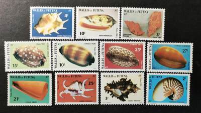 ↓君缘收藏779期☞钱币邮品↓无佣金、可寄存、满30元包邮  - 法属瓦利斯和富图纳群岛邮票，1982-87年海螺贝壳邮票11枚