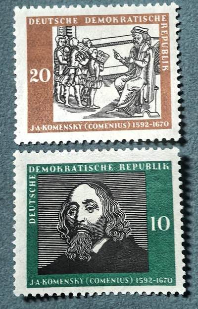 盛世勋华——号角文化勋章邮票专场拍卖第312期 - 东德邮政1958年发行 2全新票 捷克教育家夸美纽斯