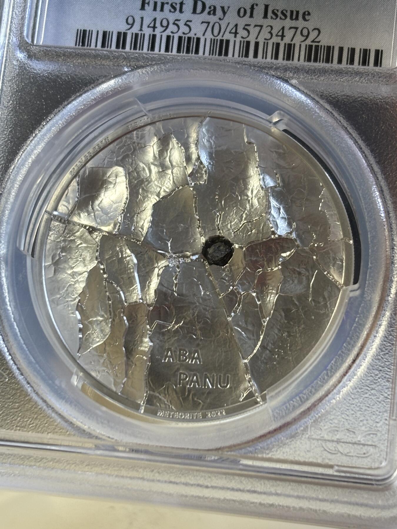 第196期拍卖 库克2022年尼日利亚阿巴帕努陨石1盎司银币PCGS-PR70首无盒无证书，999银，发行2500枚