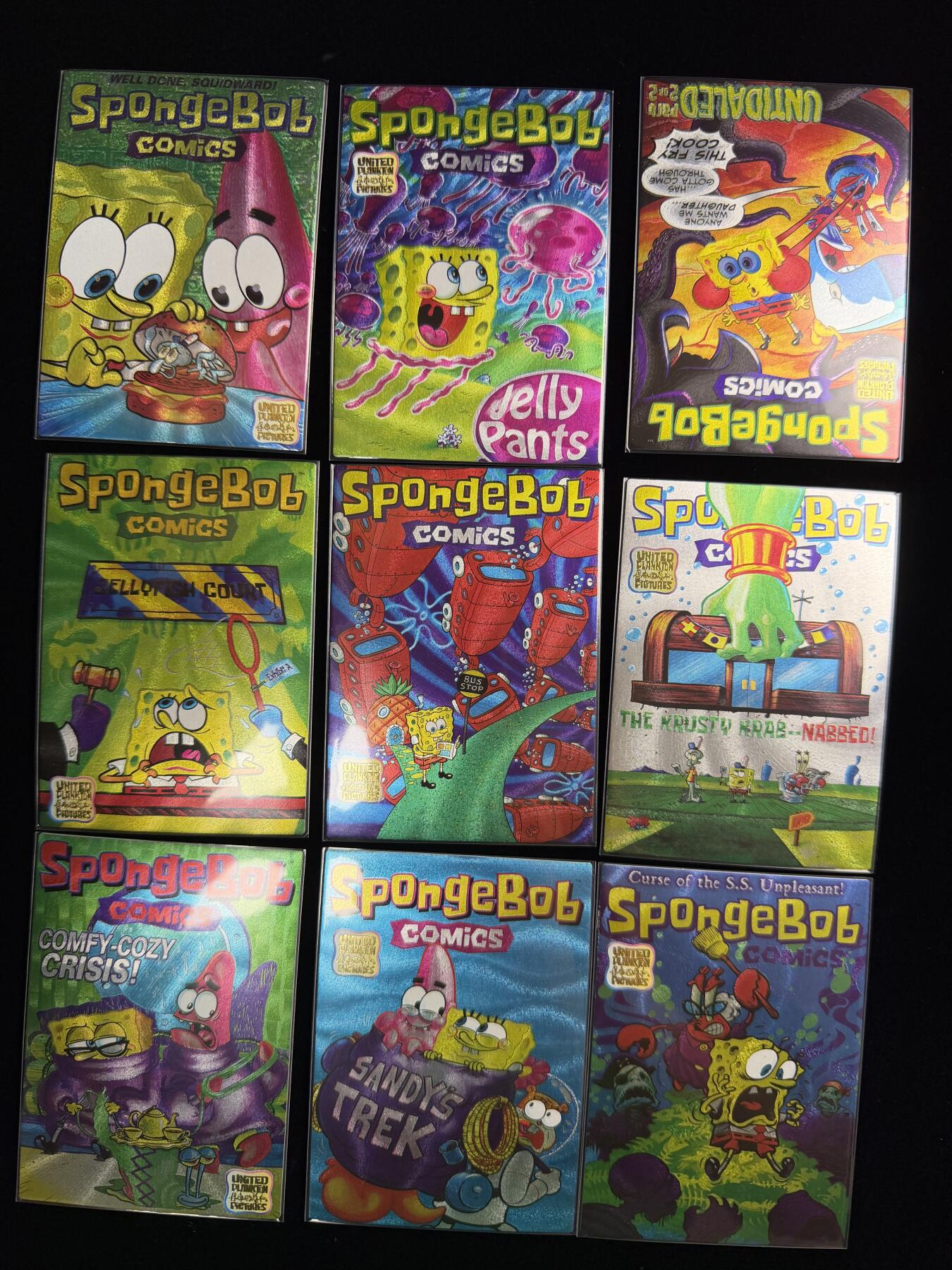 奇点卡牌限时专场 无佣金  所有卡牌独家赞助 部分卡牌支持多宫 流拍商品会循环上架 禁止小号扛价 拒绝套路 部分卡牌设有底价 大家放心拍！祝各位卡牌大佬名流身体健康！ 奇点卡牌 海绵宝宝粗闪 X9