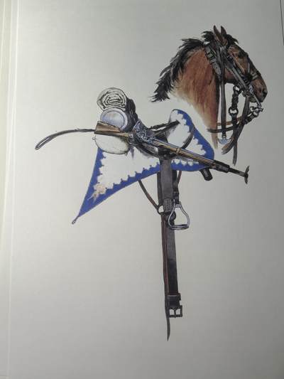 盛世勋华——号角文化勋章邮票专场拍卖第312期 - 大尺寸手绘图卡 普鲁士王国第4骠骑兵团装具 大A4尺寸 翻印自1851年出版《腓特烈大帝的军队》一书