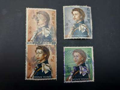 博彦收藏    4月8日 8点 邮票专场 - 香港女皇军装高值旧票4枚 上品