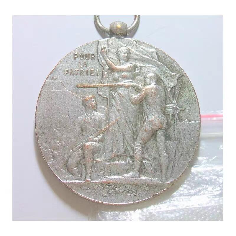 法国1900年前后 射击节女神高浮雕精制大镀银章 50MM