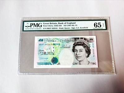 【Blue Auction】世界纸币精拍第803期——18级TOP拍卖/信誉/品质/专业/高效💫 - 【HK97冠】英国 1991-98年5镑 皇冠版 PMG65EPQ 