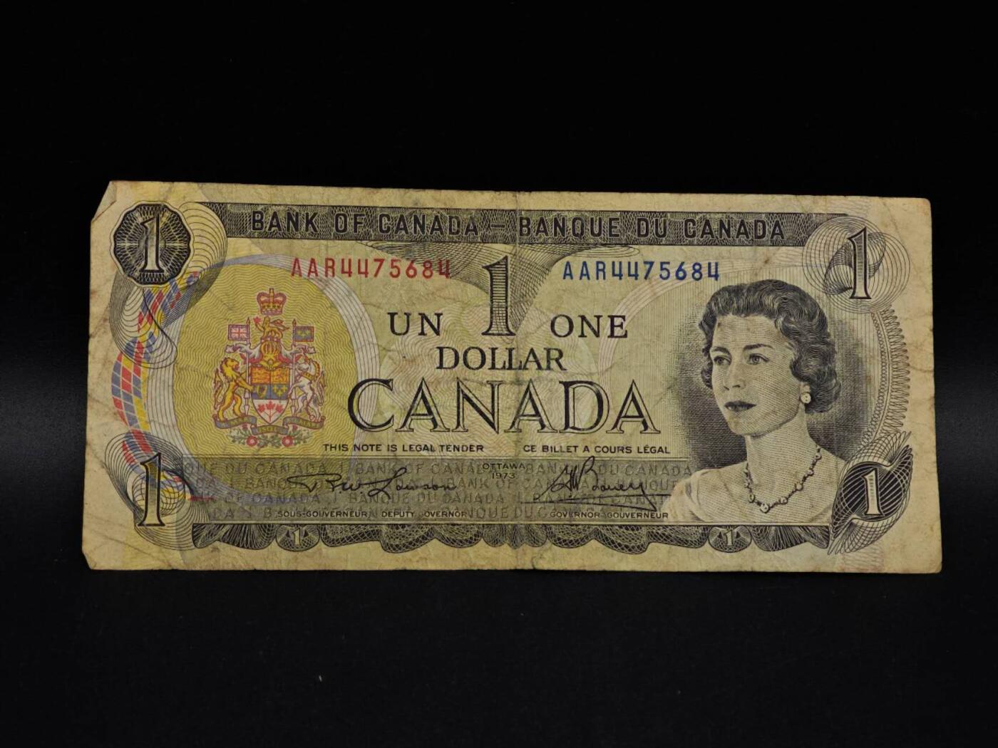  【淘币小摊】限时拍第八百八十九拍   散币套币纸币邮品场    每周一统一发货 加拿大1元纸币【有折】