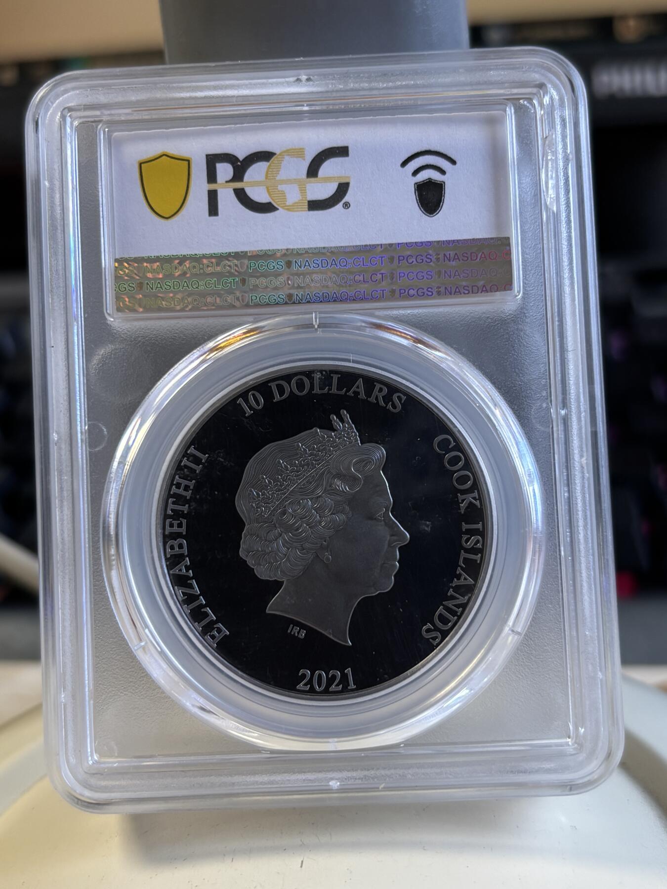 第196期拍卖 库克2021年老爷车2盎司精制纪念银币PCGS-PR70，999银，发行999枚