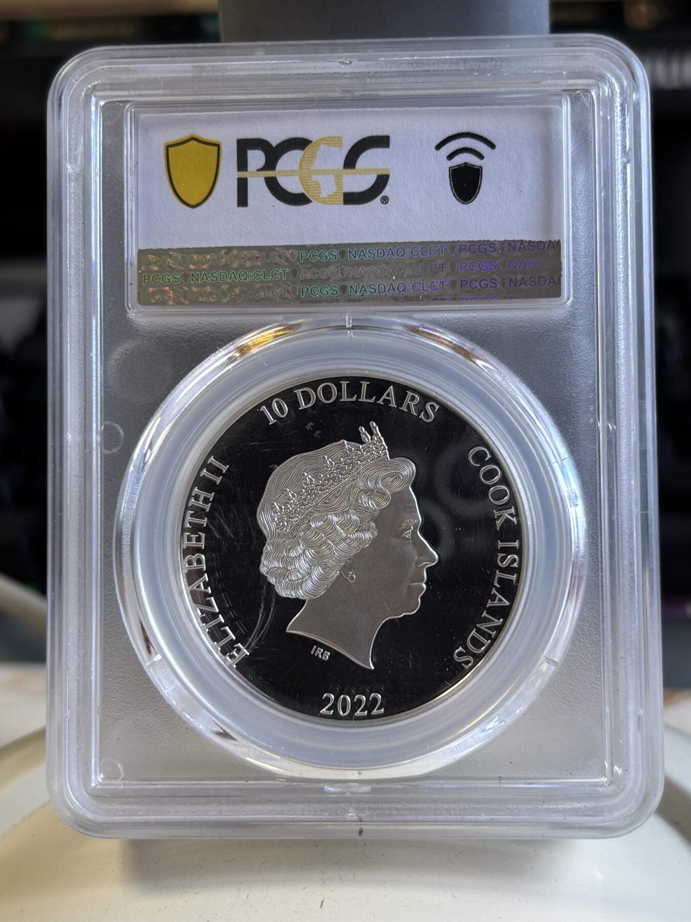 第196期拍卖 库克2022年马特洪峰2盎司加厚纪念彩银币PCGS-PR70，999银，发行999枚