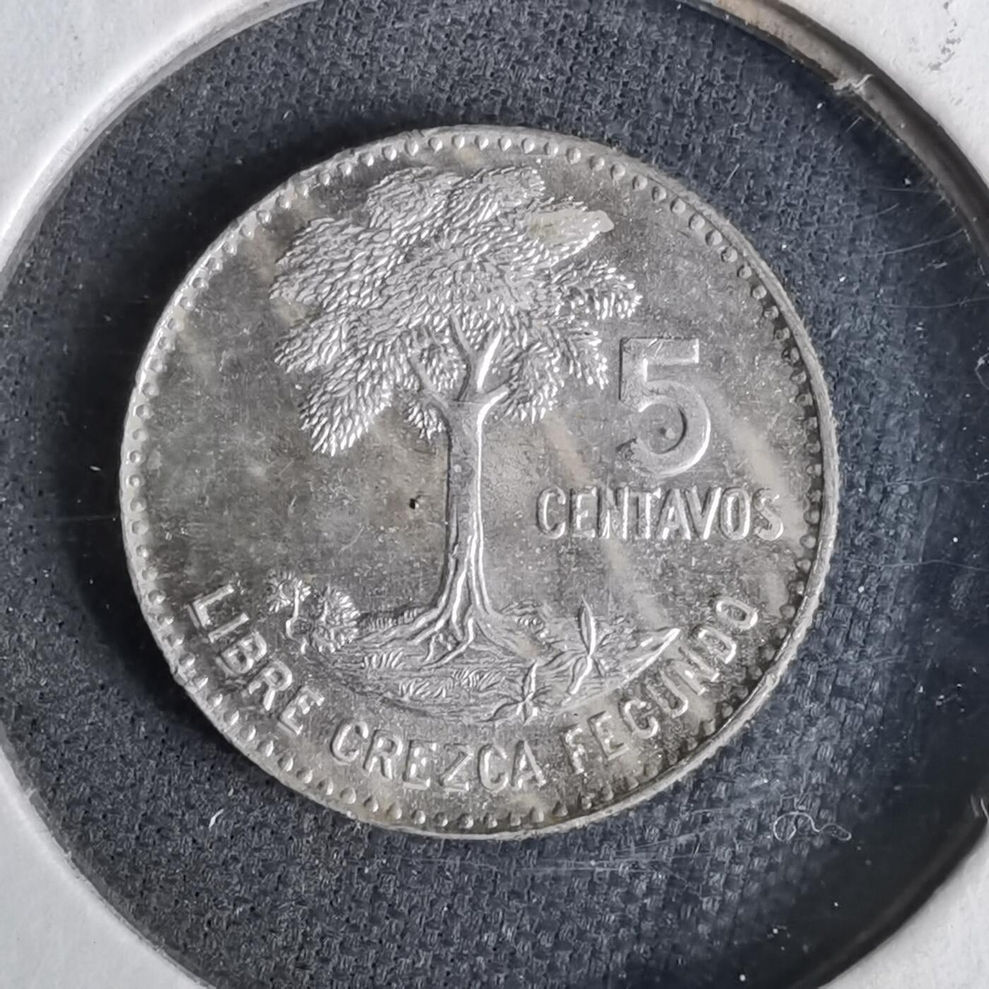 沼泽如烟--第1043场 危地马拉1960年五分银币