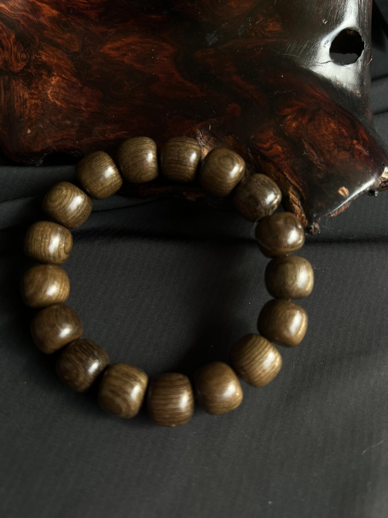 零元拍：金丝楠苹果珠手串，12/13MM 金丝满满，满荧光，满手留香