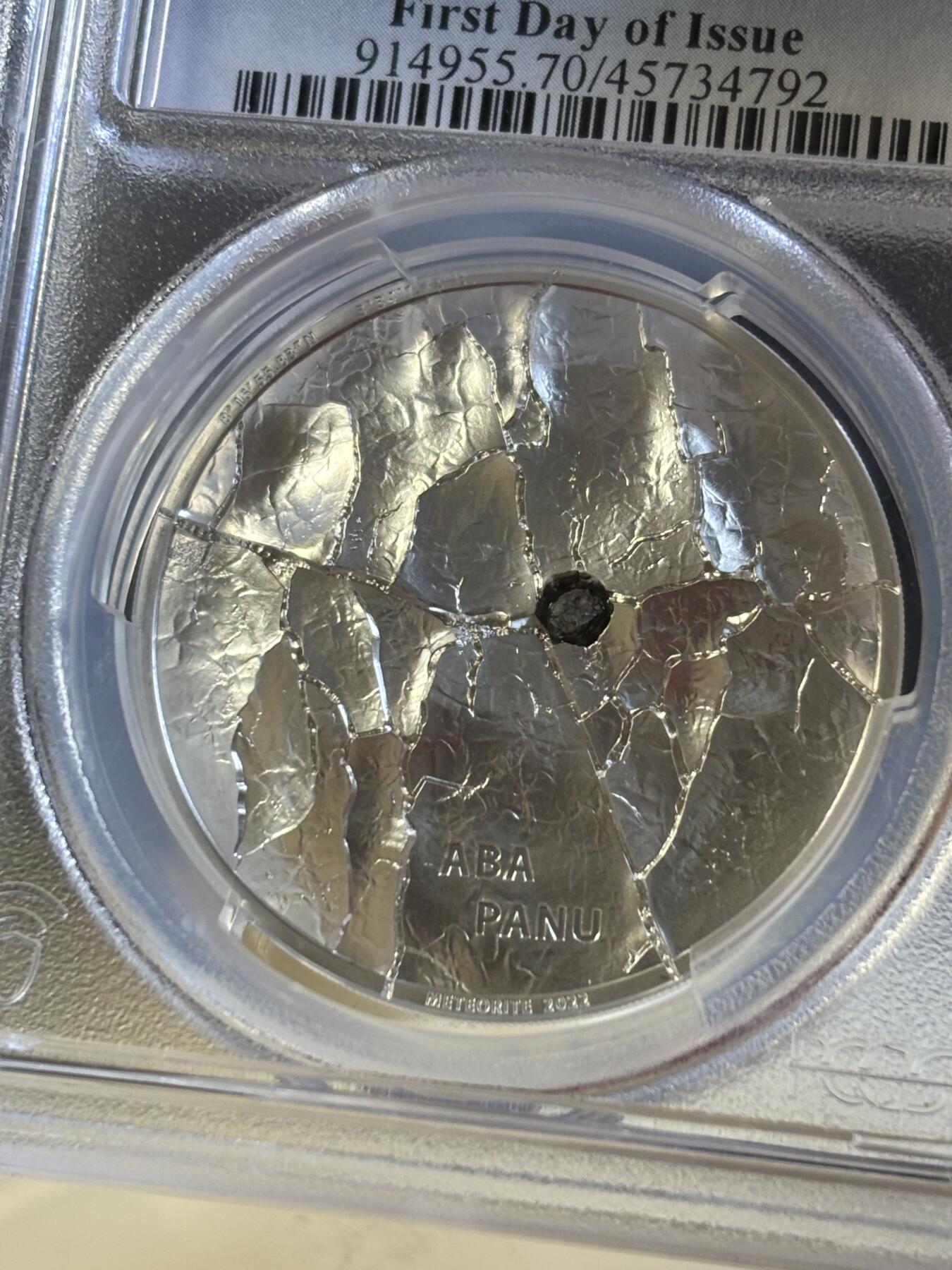 第196期拍卖 库克2022年尼日利亚阿巴帕努陨石1盎司银币PCGS-PR70首无盒无证书，999银，发行2500枚