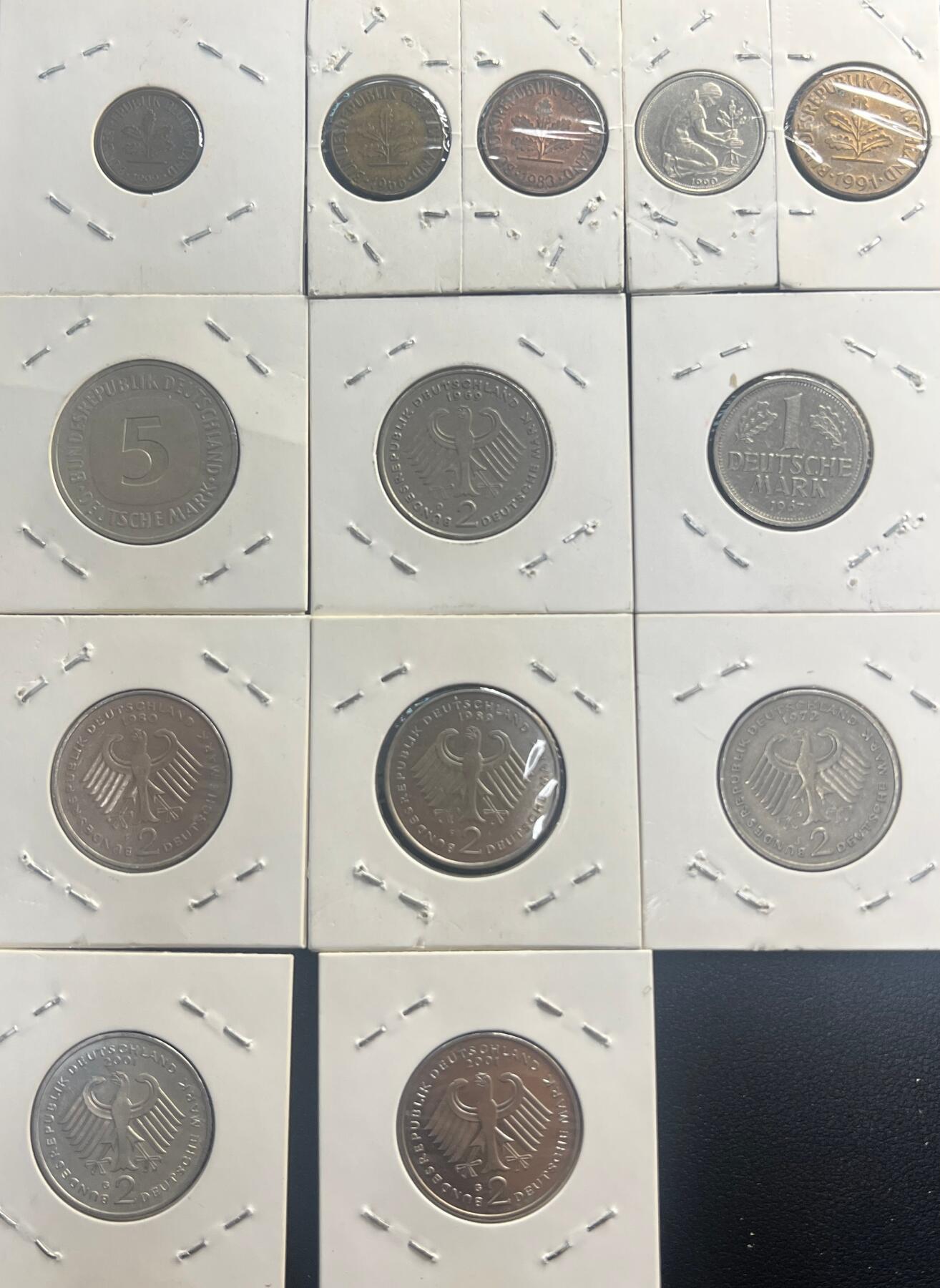 联邦德国（西德）流通硬币大全套 含阿登纳 / 勃兰特 / 科尔等总统总理纪念币 德国钱币