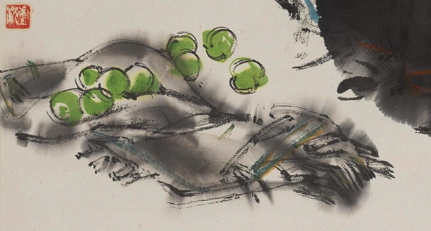 碧月说宝 近现代书画专场（七） 卢沉 母子图