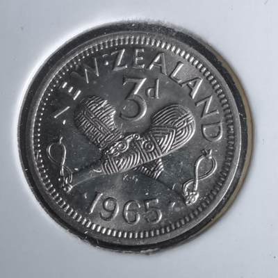 沼泽如烟--第1043场 - 新西兰1965年3便士