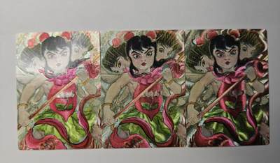 龙虎卡牌-八一场（满200元包邮，无佣金，每周六结拍，欢迎送拍） - 粗闪3张 昆仑万象 权迎东手绘复刻第二弹 - 哪吒 三宫