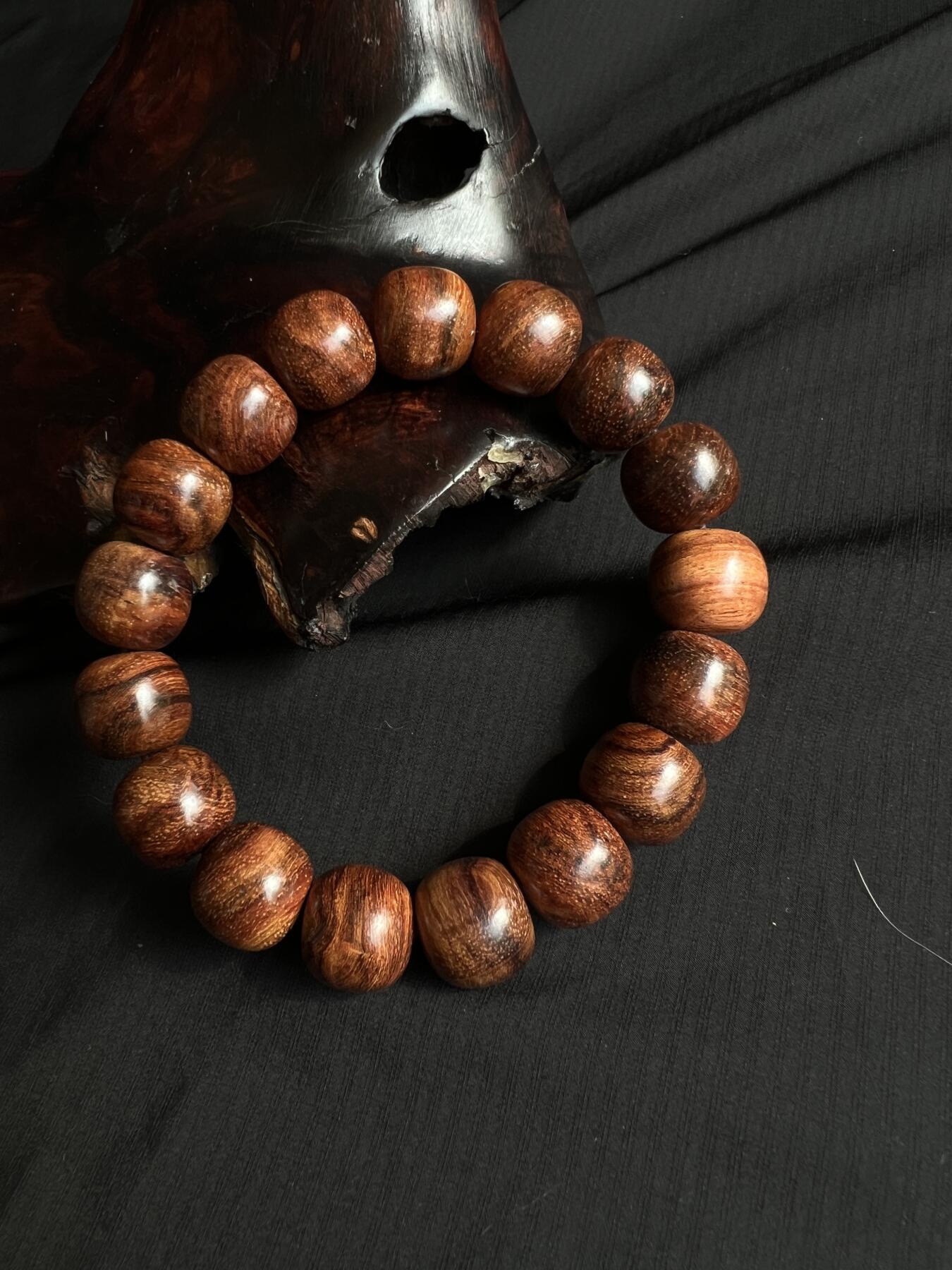 零元拍：海南黄花梨老型珠手串：12/13MM