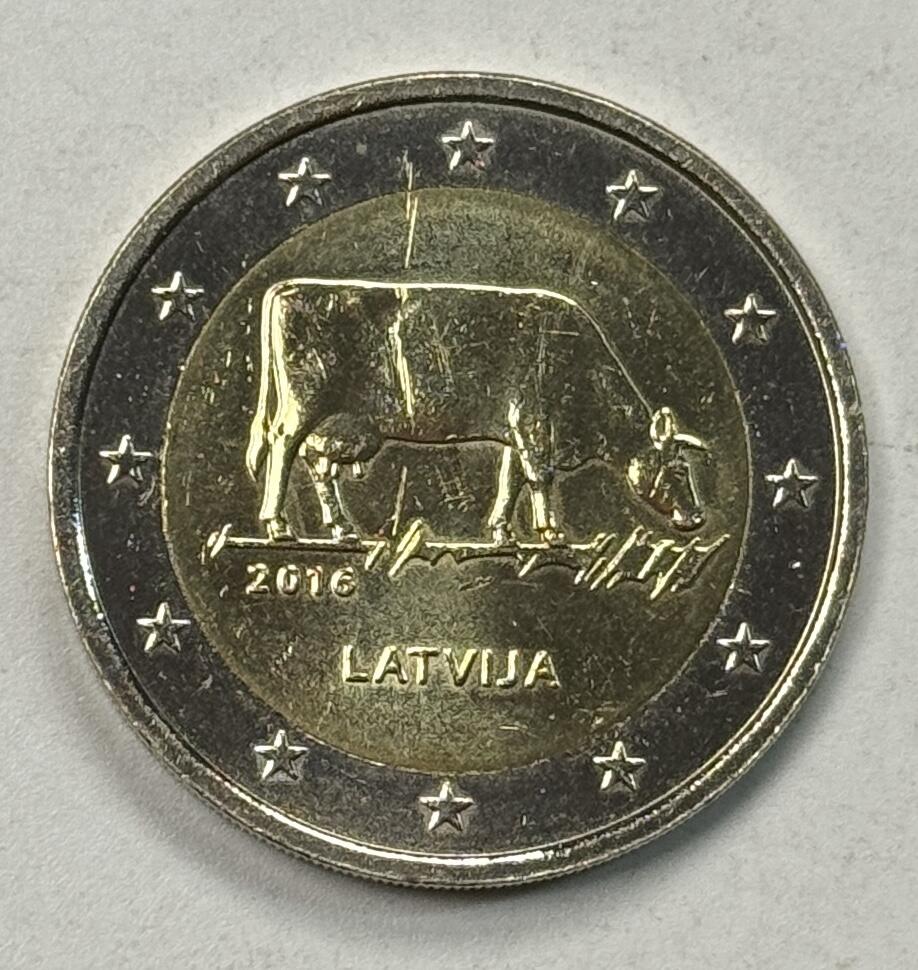 S&S Numismatic世界钱币-拍卖 第125期  拉脱维亚2016年 乳业 2欧元双色纪念币