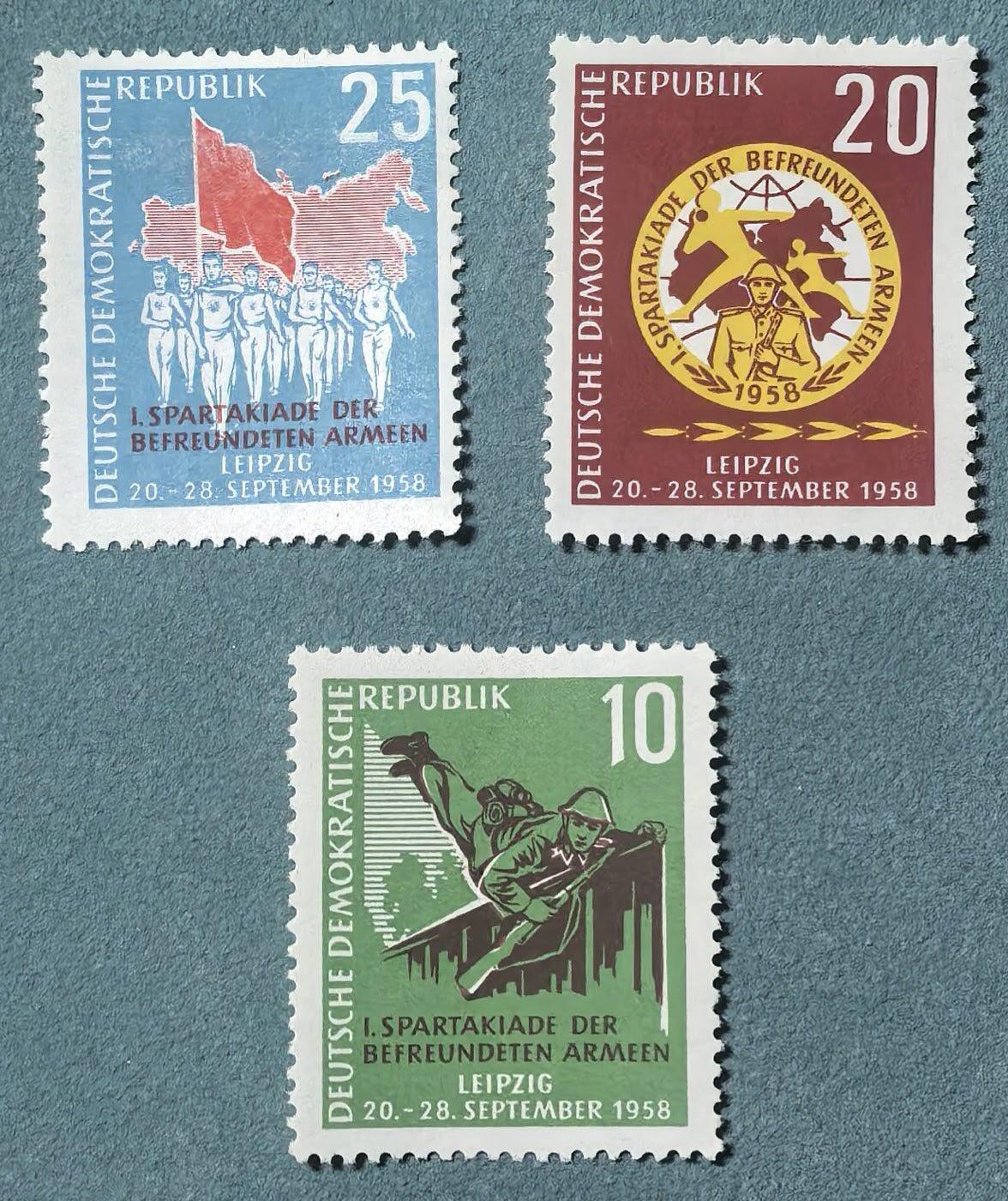 盛世勋华——号角文化勋章邮票专场拍卖第312期 东德邮政1958年发行 3全新票 第一届友军运动会