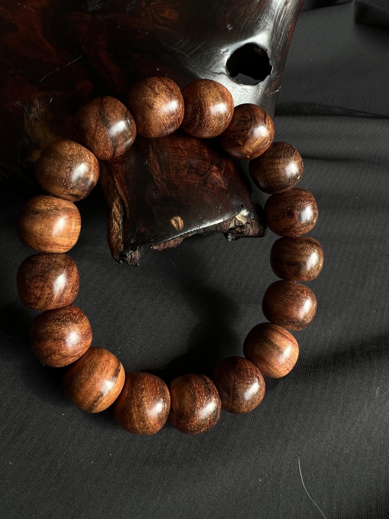 零元拍：海南黄花梨老型珠手串：12/13MM