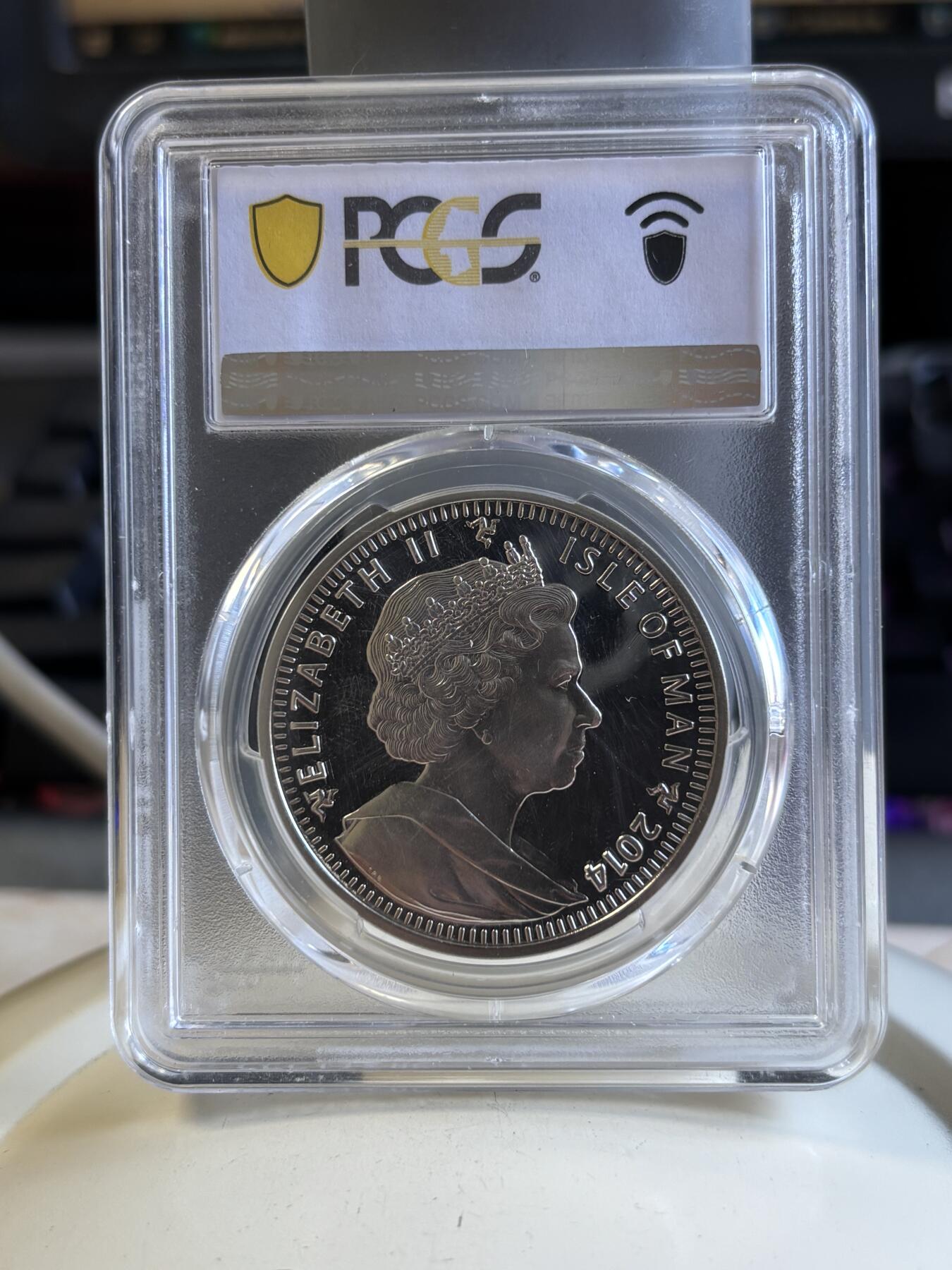 第196期拍卖 马恩岛2014年索契冬奥系列双人滑冰精制银币PCGS-MS68，925银，28.28克，