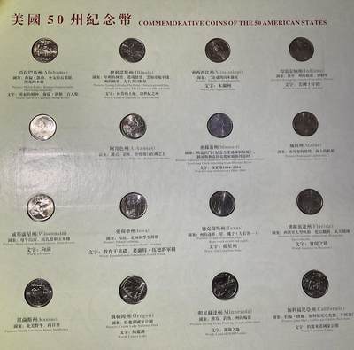 【礼羽收藏】🌏世界钱币拍卖第131期 - 美国50州纪念币大全套共50枚，1999至2008年发行.均为原卷拆品个个带车轮光(带稀少D版)需要看币细图可后台私信