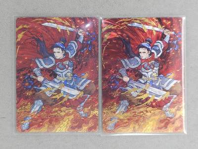 龙虎卡牌-八一场（满200元包邮，无佣金，每周六结拍，欢迎送拍） - 【编号221/222】光刻卡+粗闪卡 小花瓣 祖师爷特卡 - 扈三娘 二工艺 (连号，收藏佳品) 