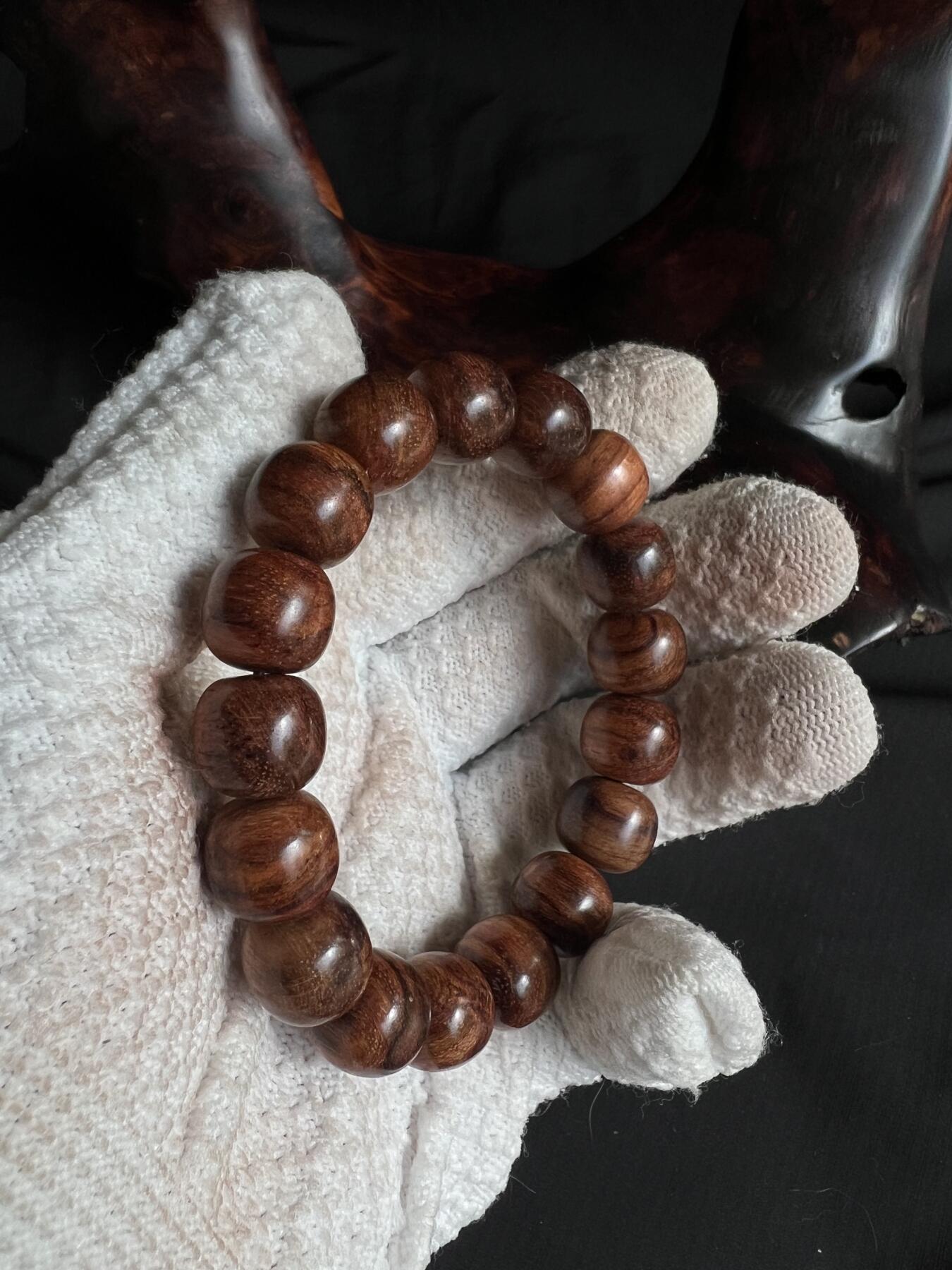 零元拍：海南黄花梨老型珠手串：12/13MM