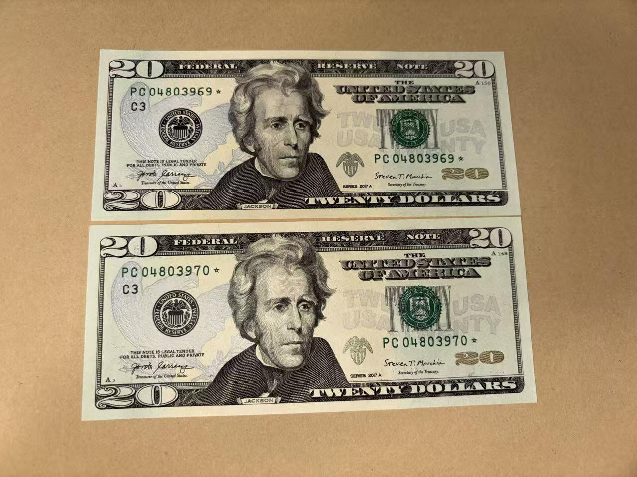 【礼羽收藏】🌏世界钱币拍卖第131期 2017年20美元补号UNC