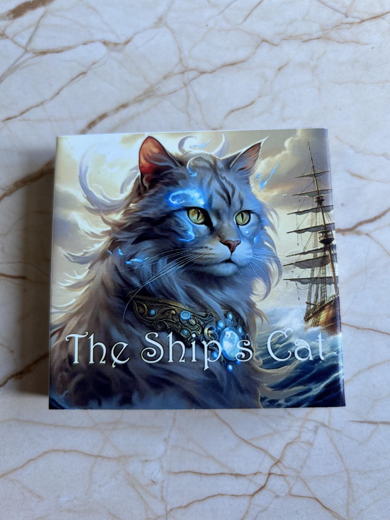 第195期拍卖 加蓬2025年海上舰猫2盎司仿古彩色夜光高浮雕银币，999银，编号108，总发行量999枚，原盒证书，发售价1788元