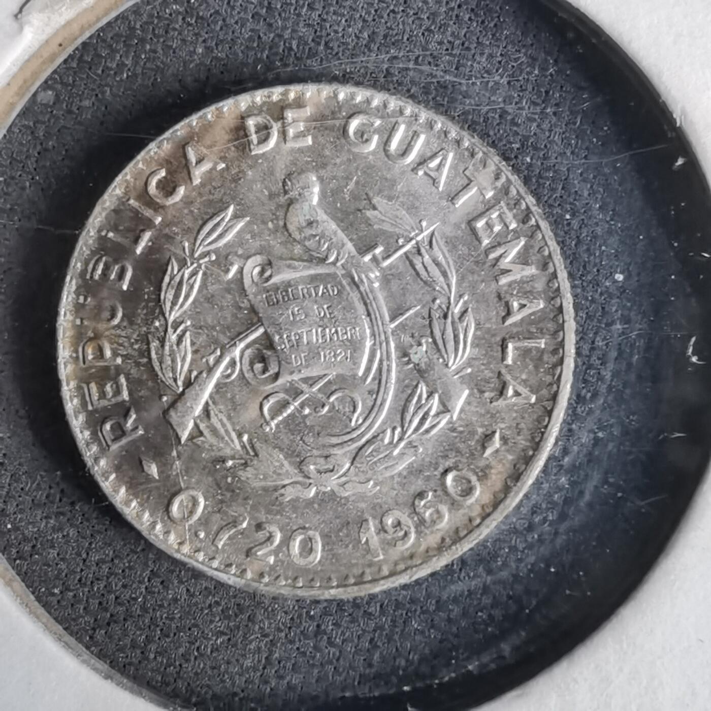 沼泽如烟--第1043场 危地马拉1960年五分银币