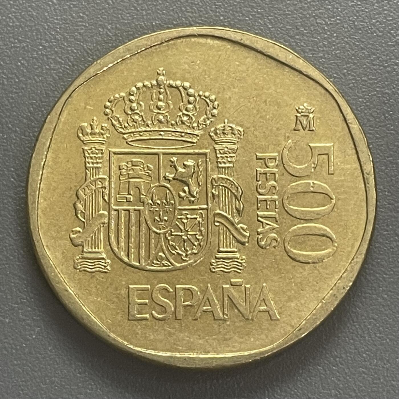 回流0406 西班牙1989年500比塞塔（¥23）国王胡安·卡洛斯一世与王后索菲亚