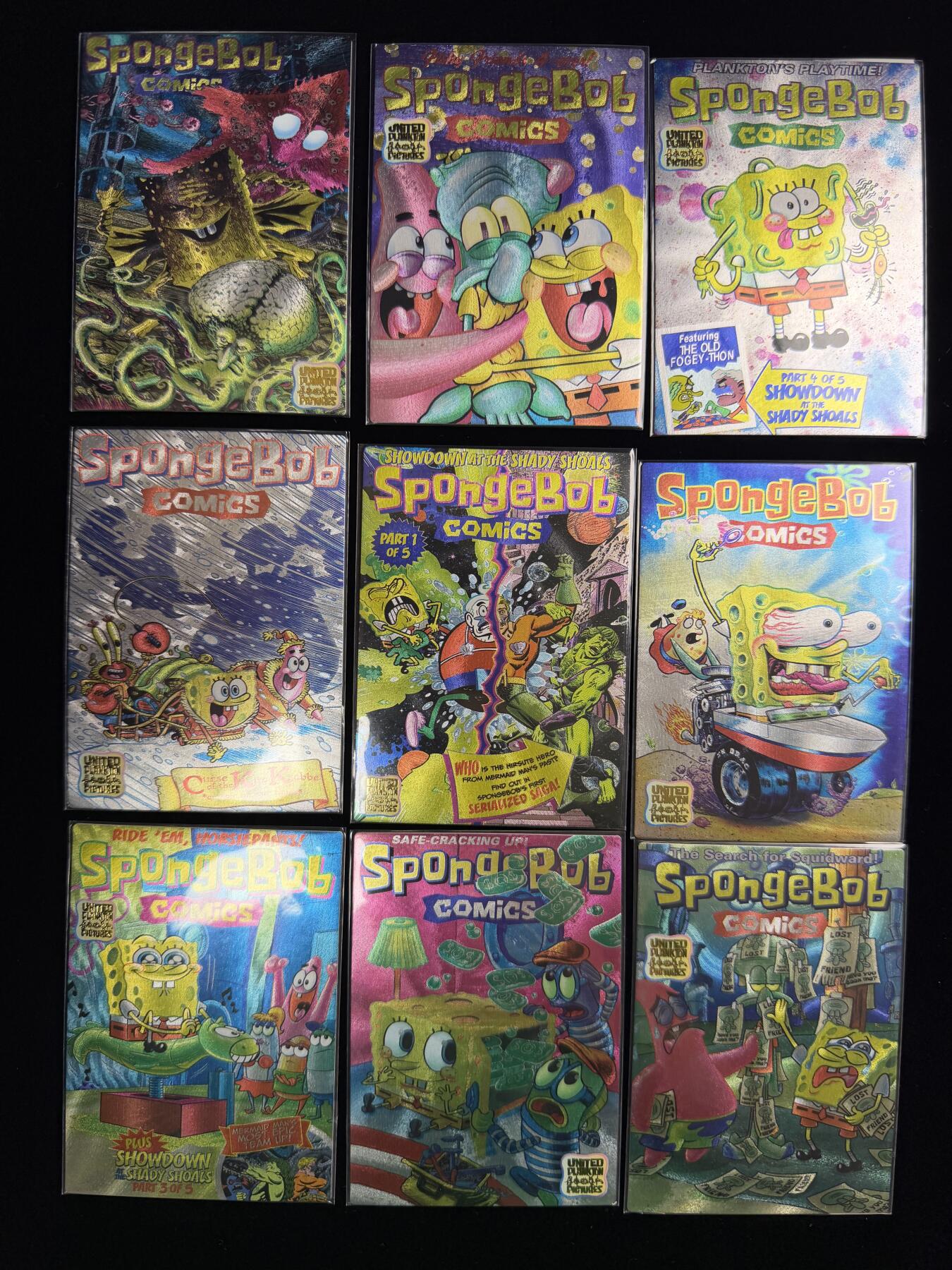 奇点卡牌限时专场 无佣金  所有卡牌独家赞助 部分卡牌支持多宫 流拍商品会循环上架 禁止小号扛价 拒绝套路 部分卡牌设有底价 大家放心拍！祝各位卡牌大佬名流身体健康！ 奇点卡牌 海绵宝宝粗闪 X9