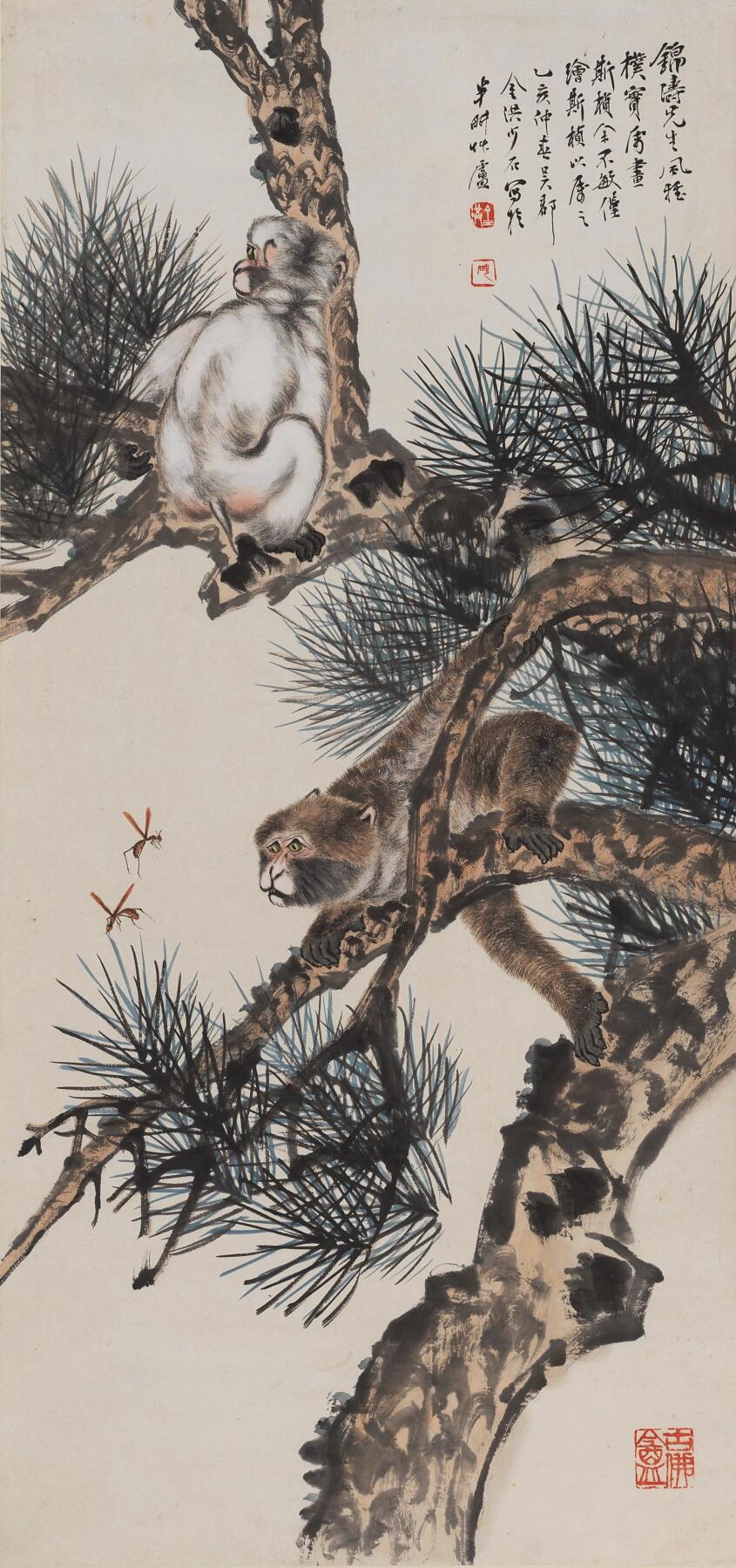 碧月说宝 近现代书画专场（七） 金少石 松猴