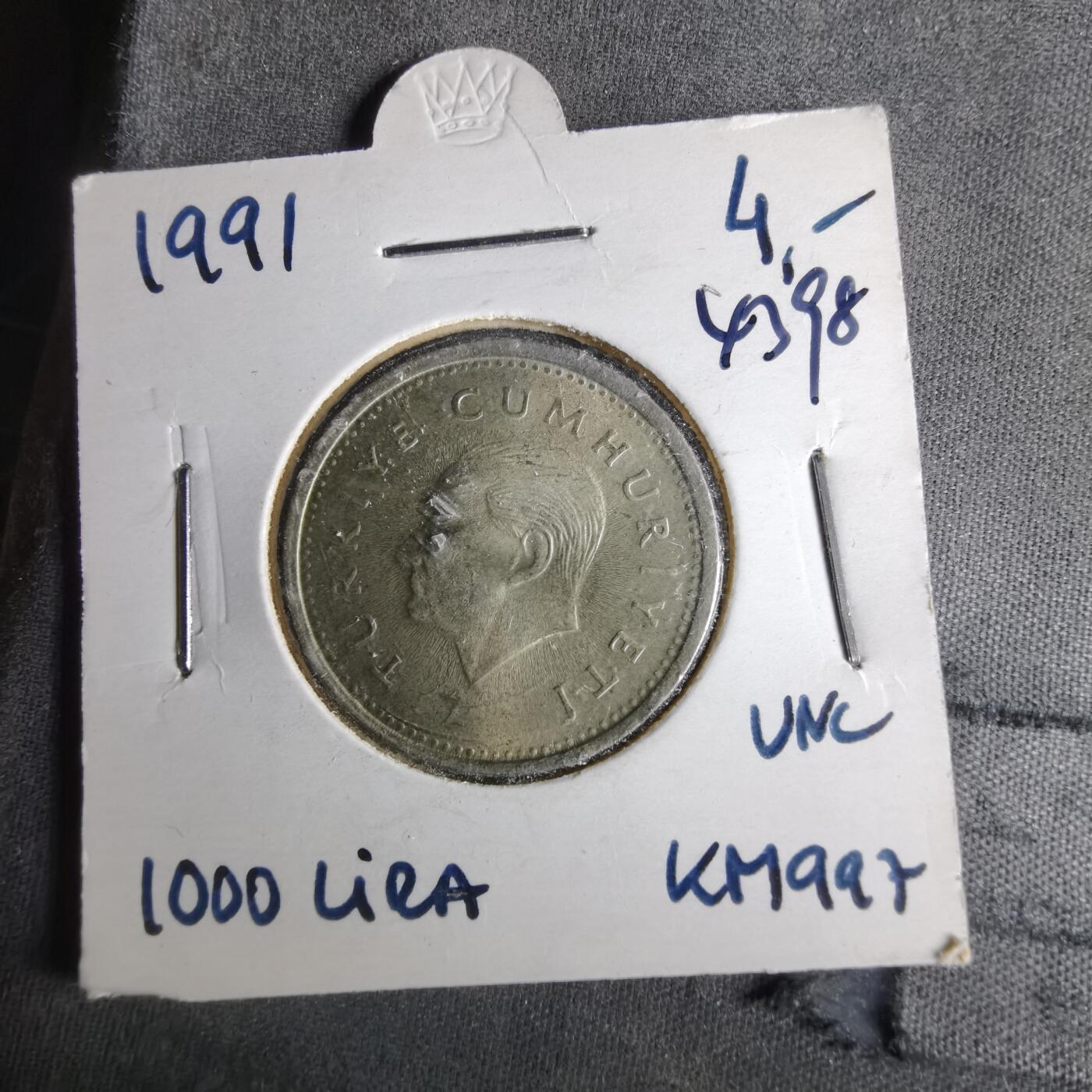 沼泽如烟--第1043场 土耳其1991年1000里拉