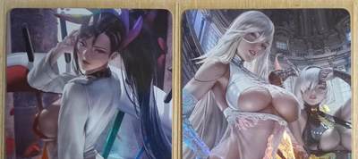 龙虎卡牌-八一场（满200元包邮，无佣金，每周六结拍，欢迎送拍） - 折光彩闪2张 藏无缺卡牌 璇哥 ACG美女