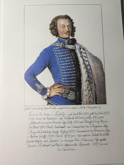 盛世勋华——号角文化勋章邮票专场拍卖第312期 - 大尺寸手绘图卡 普鲁士王国骑兵上将弗里德里希·威廉·冯·赛德利茨 大A4尺寸 翻印自1851年出版《腓特烈大帝的军队》一书