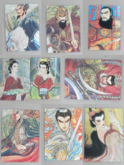 龙虎卡牌-八一场（满200元包邮，无佣金，每周六结拍，欢迎送拍） - 粗闪9张 昆仑万象 权迎东手绘复刻 - 三国角色