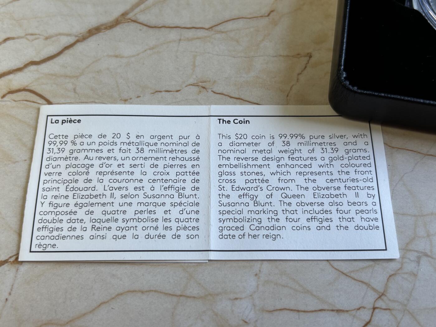 第196期拍卖 加拿大2023年爱德华皇冠镶嵌水晶1盎司精制纪念银币，9999银，发行6000枚