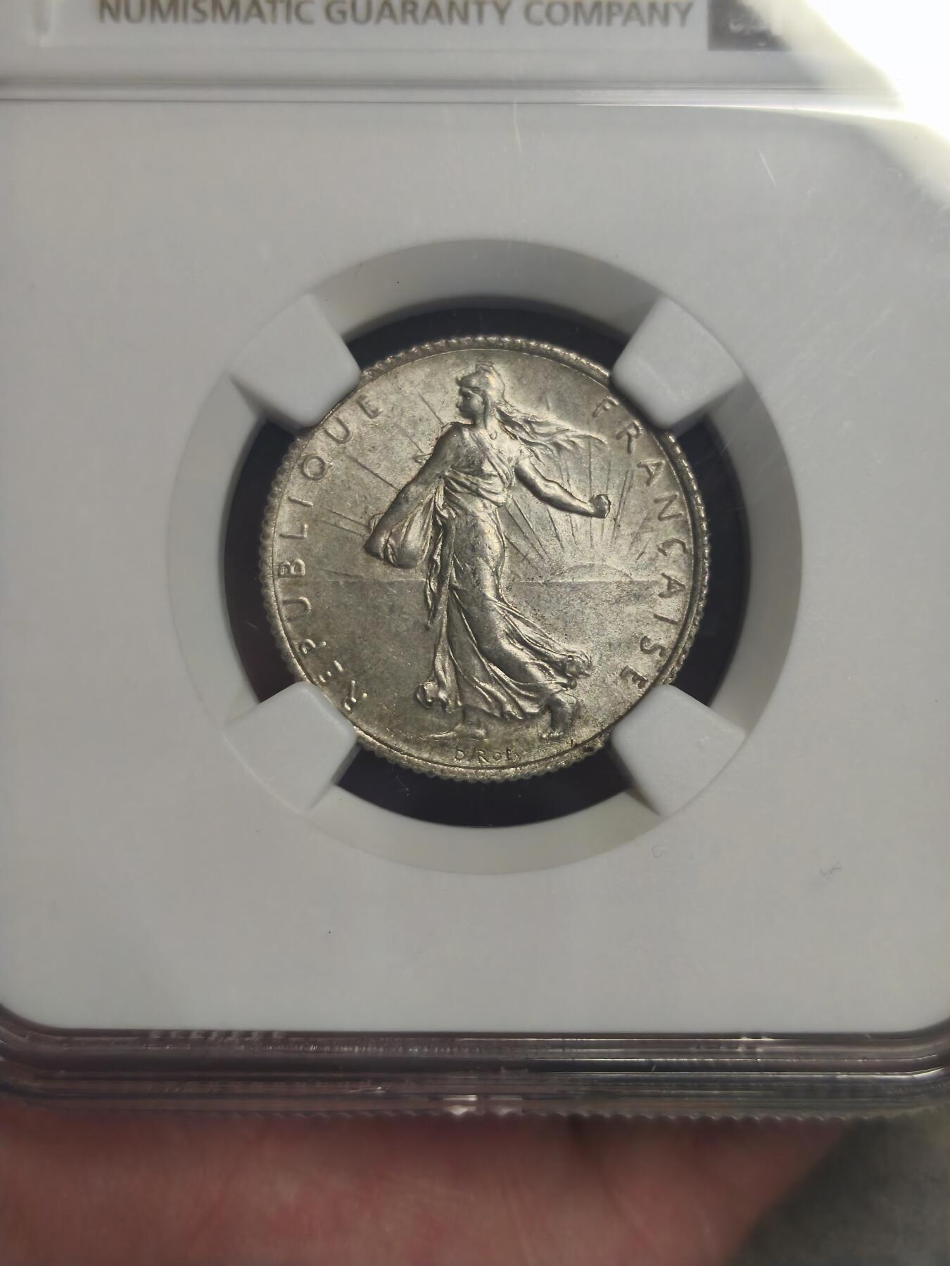 机制币银元拍场 臻品多多 NGC MS63 1918年播种女神1法郎银币 原光原味包浆 状态极佳