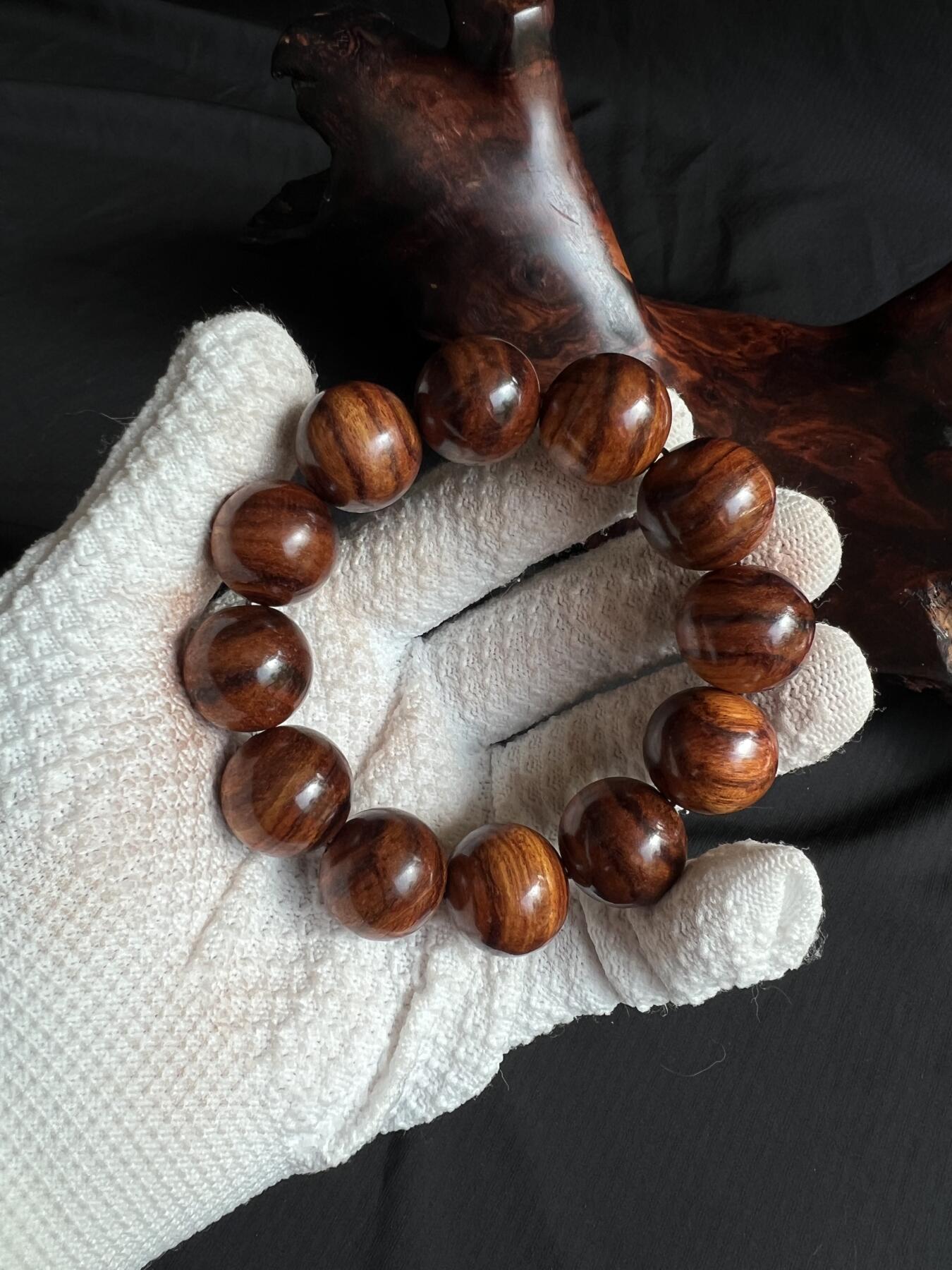 零元拍：虎皮纹海南黄花梨手串2.0