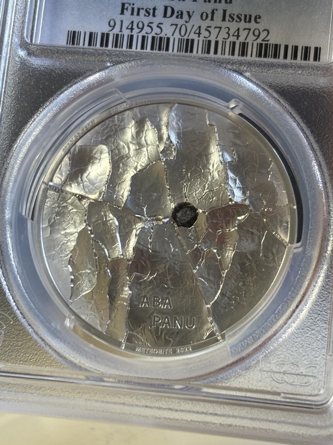 第196期拍卖 库克2022年尼日利亚阿巴帕努陨石1盎司银币PCGS-PR70首无盒无证书，999银，发行2500枚