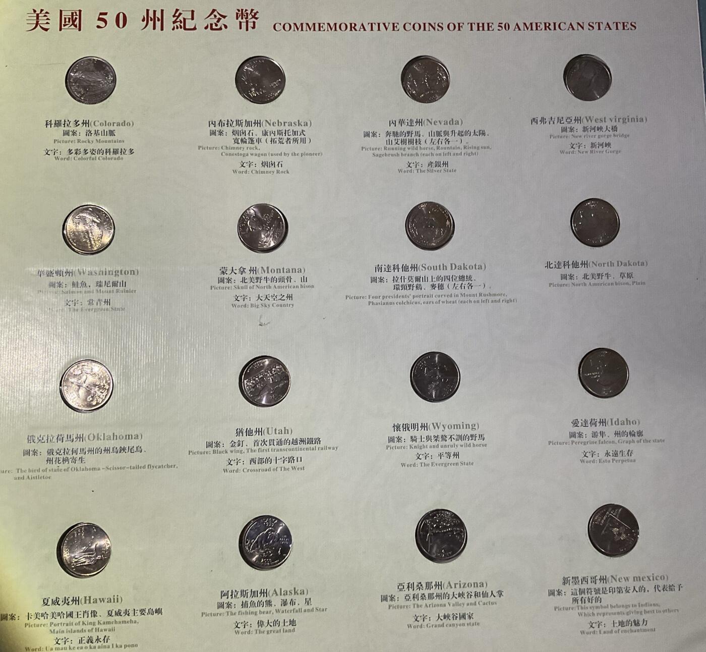 【礼羽收藏】🌏世界钱币拍卖第131期 美国50州纪念币大全套共50枚，1999至2008年发行.均为原卷拆品个个带车轮光(带稀少D版)需要看币细图可后台私信