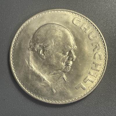 回流0406 - 全新英国1965年丘吉尔逝世1克朗纪念币 