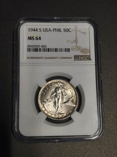 机制币银元拍场 臻品多多 - NGC MS64 菲律宾打铁女神50美分银币 转光十足 高分难得